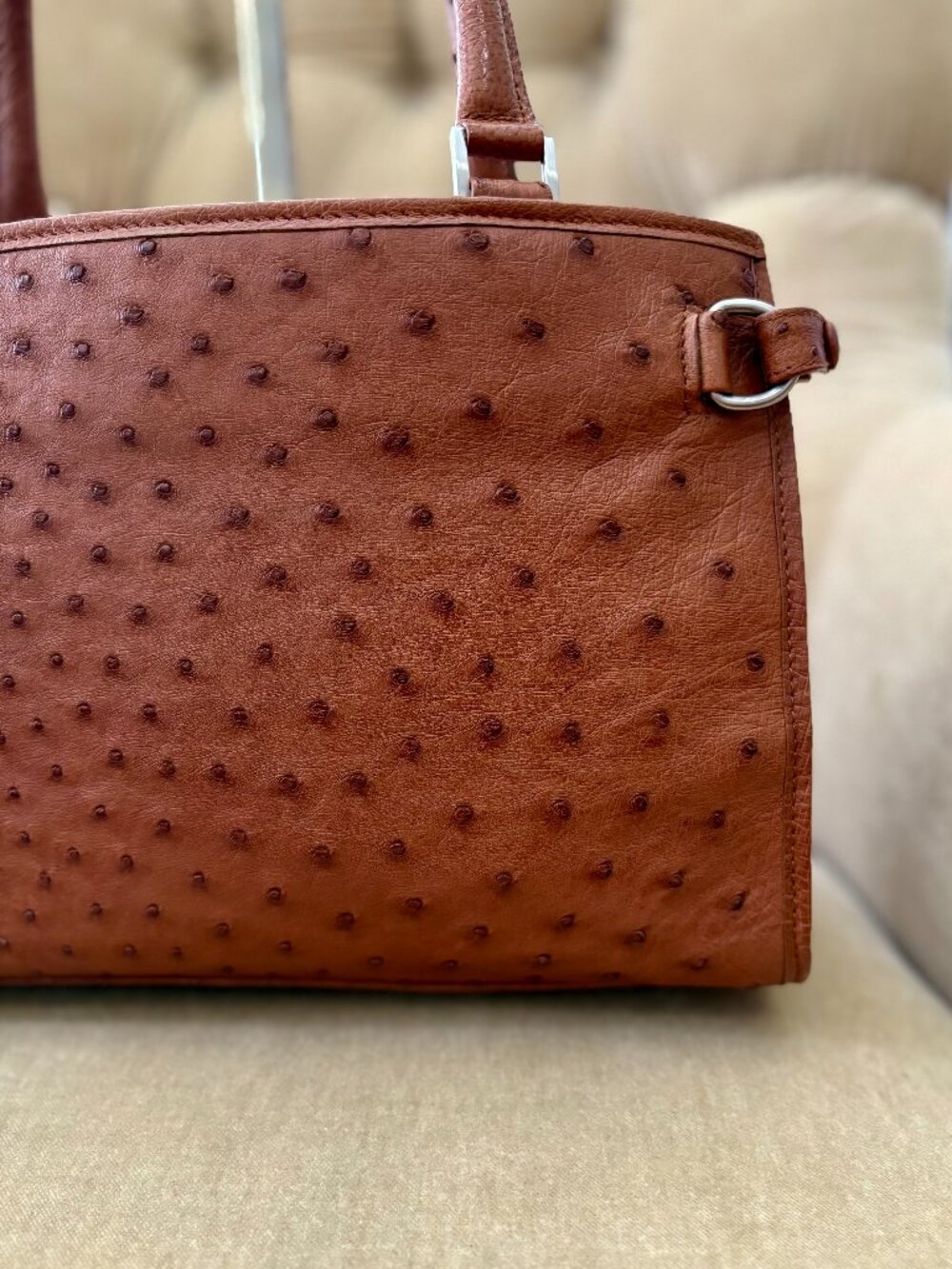 VTG Auth. SUAREZ Italy Genuine Ostrich Satchel Tote Bag... STUNNING! - Picture 3 of 7